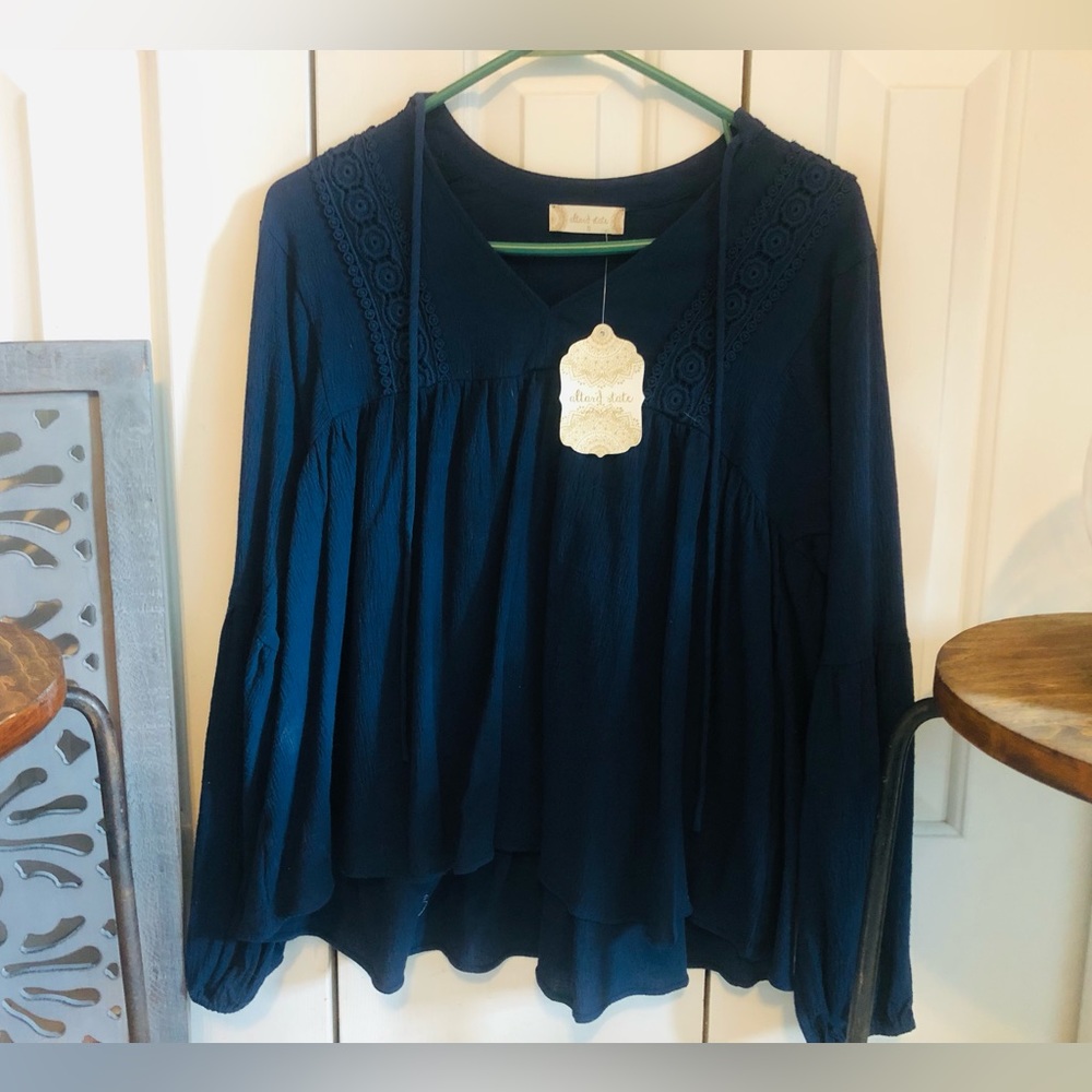 Blue modest sweater